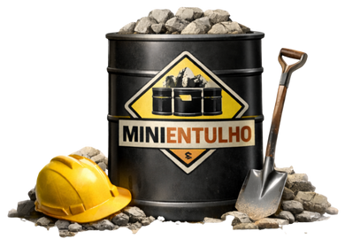 ambor industrial de 200 litros da Mini Entulho Manaus para descarte de entulho em pequenas obras e reformas